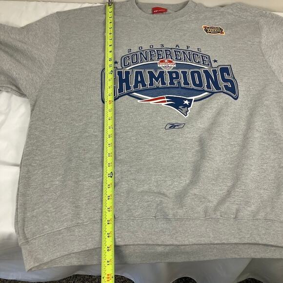 NEW ENGLAND PATRIOTS 2003 AFC Champions Sweatshirt Size XL VINTAGE Deadstock - Picture 9 of 10